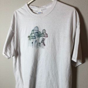 Custom Screen Print T-Shirt - Mushrooms